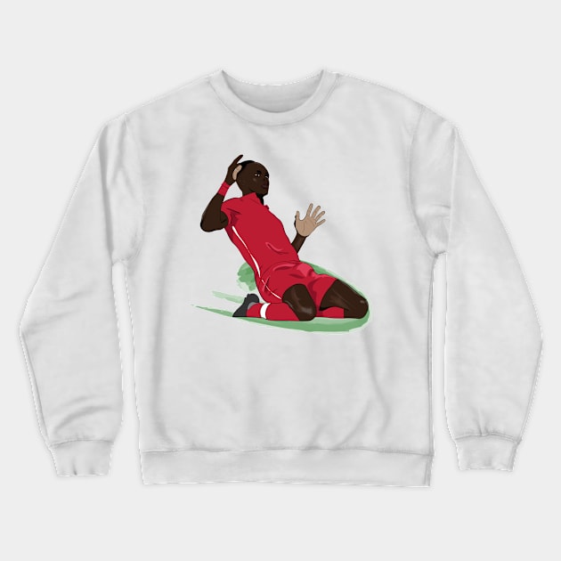 Sadio Mane Slide Goal Celebration Crewneck Sweatshirt by WalkDesigns